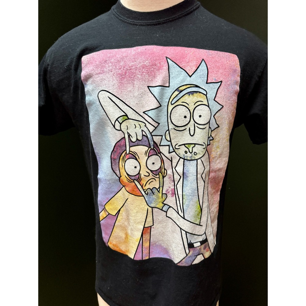 Rick and Morty Adult Swim Black Graphic T-Shirt Men's Medium‎